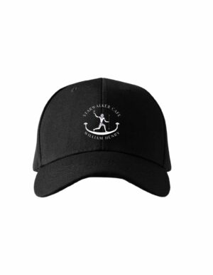 Starwalker Cafe black baseball hat with embroidered front logo
