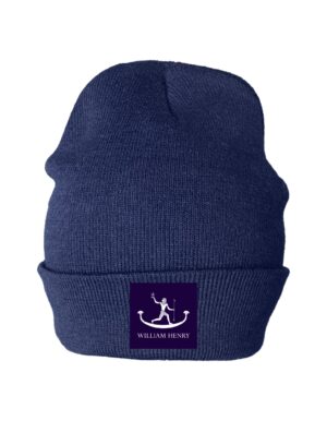 William Henry Starwalker Cafe blue beanie hat with embroidered logo