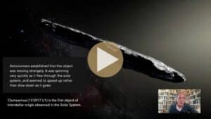 Interstellar object streaking through space with ancient Egyptian glyphs overlaid